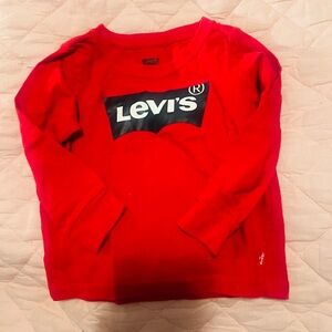 Levi's Bright Red Long Sleeve Logo Tee for Kids